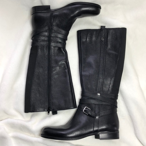 Naturalizer Shoes - Naturalizer Jango Wide Calf Leather Riding Boots 8